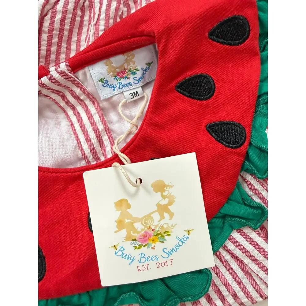 Busy Bees Smocks Watermelon Bubble